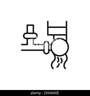 Water supply icon logo sign vector outline in black and white color Stock Vector