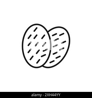 shaobing icon logo sign vector outline in black and white color Stock Vector