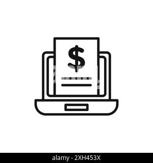 Subscription Model icon logo sign vector outline in black and white color Stock Vector