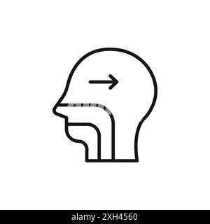 Swallowing reflex icon logo sign vector outline in black and white color Stock Vector