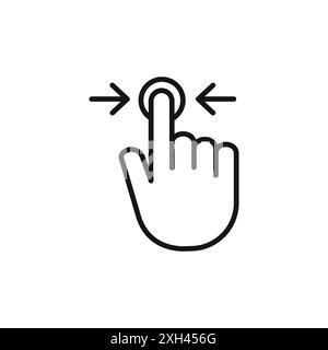 Three fingers horizontal scroll icon logo sign vector outline in black and white color Stock Vector