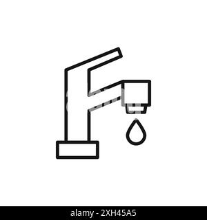 Water tap icon logo sign vector outline in black and white color Stock ...