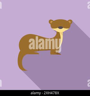 Cartoon otter is looking curious while sitting in a relaxed pose Stock Vector