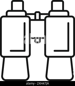 Line style icon of binoculars, used for observing and watching from a distance Stock Vector