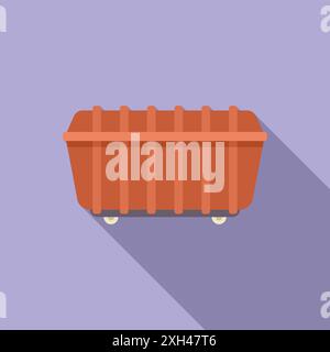 Large orange skip is standing ready to be filled with construction waste Stock Vector