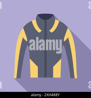 Warm jacket protecting from cold and wind, perfect for outdoor activities Stock Vector
