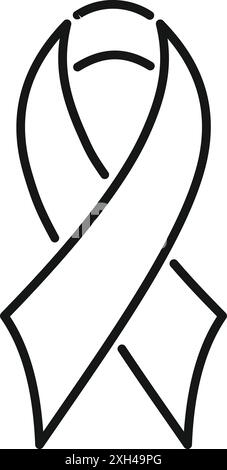 Simple yet powerful black ribbon design, representing awareness and support for a cause Stock Vector