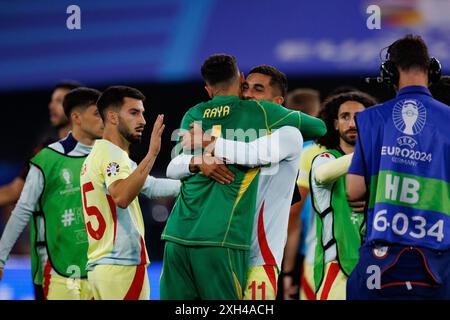 David Raya, Ferran Torres  seen during UEFA Euro 2024 game between national teams of Albania and Spain at Merkur Spiel-Arena, Dusseldorf, Germany (Mac Stock Photo