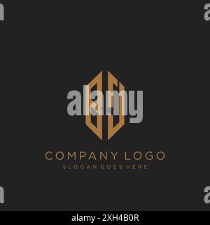 BJ Letter logo icon design Stock Vector
