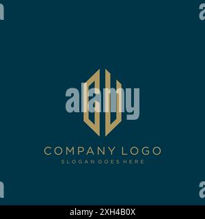 CU Letter logo icon design Stock Vector