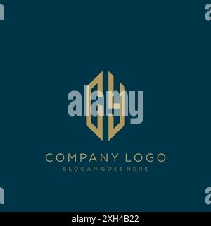 CY monogram initial logo with clean modern shield icon design ...