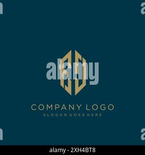 FJ Letter logo icon design Stock Vector