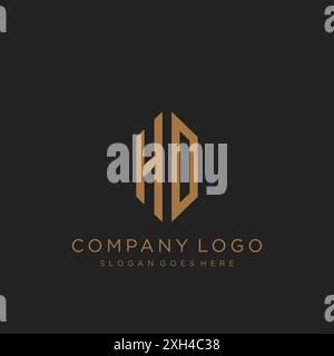 HD Letter logo icon design Stock Vector