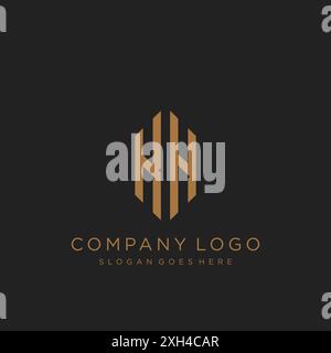KH Letter logo icon design Stock Vector