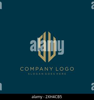 JU Letter logo icon design Stock Vector