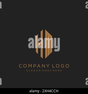 KM Letter logo icon design Stock Vector