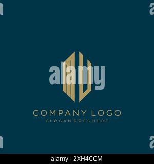 MU Letter logo icon design Stock Vector