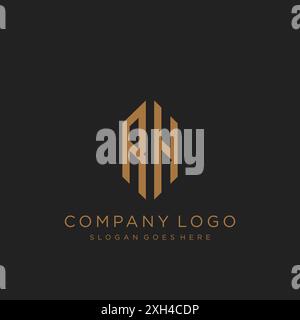 RH Letter logo icon design Stock Vector