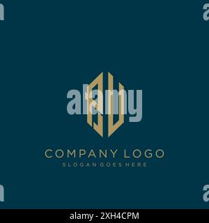PU Letter logo icon design Stock Vector