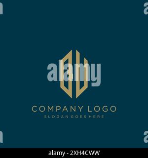 QU Letter logo icon design Stock Vector
