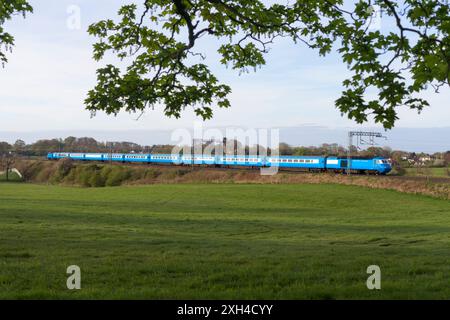 The Locomotive Services Blue Pullman luxury dining train on the west coast mainline (it is a converted Intercity 125.) Stock Photo