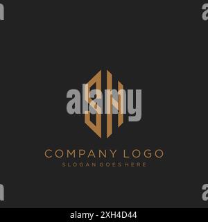 SH Letter logo icon design Stock Vector