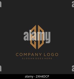 ZD Letter logo icon design Stock Vector