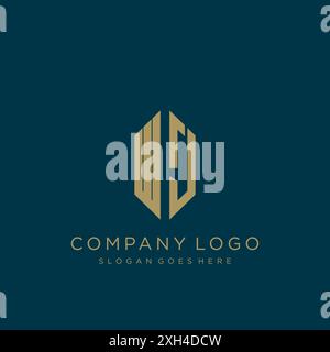 WJ Letter logo icon design Stock Vector