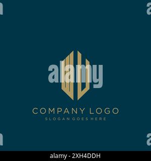 WU Letter logo icon design Stock Vector