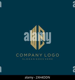 WZ Letter logo icon design Stock Vector