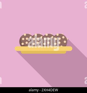 Chocolate chip cookies with white chocolate drops are lying on a tray, waiting to be served Stock Vector