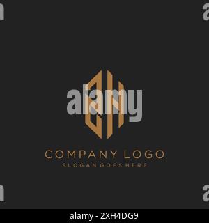 ZH Letter logo icon design Stock Vector