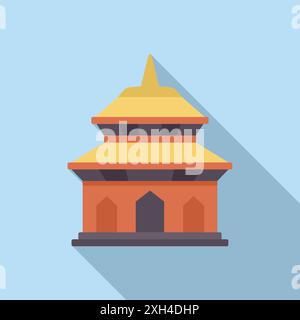 Asian architecture with multiple roof levels and decorative elements, showcasing a cultural landmark Stock Vector