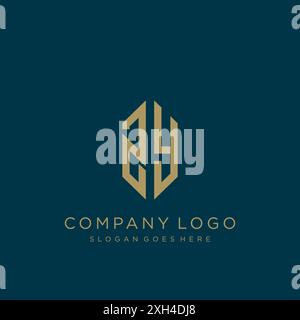 ZY Letter logo icon design Stock Vector