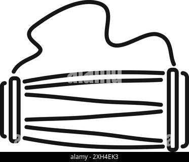 Simple line drawing of an african drum, a traditional music instrument Stock Vector