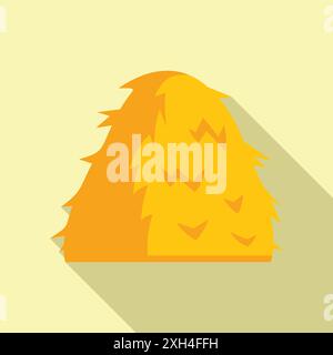 Haystack standing on a field casting a long shadow Stock Vector