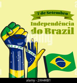 hand drawn design for brazilian independence day celebration Stock Vector
