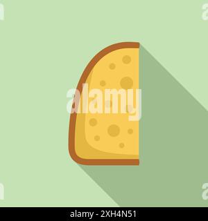 Simple illustration of a slice of toast bread with butter spreading on it, perfect for breakfast and brunch related designs Stock Vector