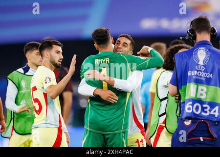 David Raya, Ferran Torres  seen during UEFA Euro 2024 game between national teams of Albania and Spain at Merkur Spiel-Arena, Dusseldorf, Germany (Mac Stock Photo