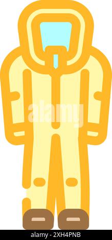 hazmat suit ppe protective equipment color icon vector illustration Stock Vector