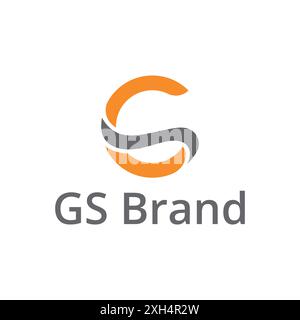 GS Letter Business Brand Water Swoosh Circle Line Logo Template Stock Vector