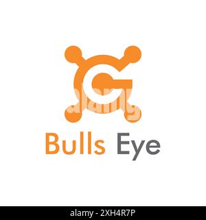 C Letter Bulls Eye Target Board Circle Line Logo Template Stock Vector