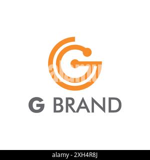 G Letter Business Circuit Brand Button Circle Line Logo Template Stock Vector