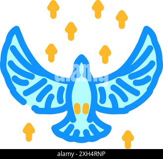 flying bird progress color icon vector illustration Stock Vector Image ...