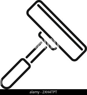 Simple cleaning window cleaning tool with plastic handle for washing Stock Vector