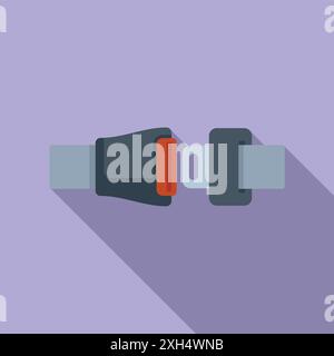 Simple illustration of a seatbelt buckle fastened, emphasizing the importance of safety during travel Stock Vector