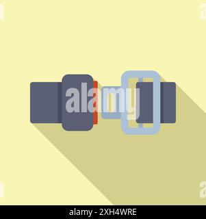 Simple illustration of a fastened seat belt buckle, emphasizing the importance of safety while driving or riding in a vehicle Stock Vector