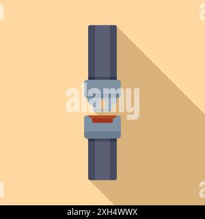 Simple illustration of a locked seat belt buckle, emphasizing the importance of safety during travel Stock Vector