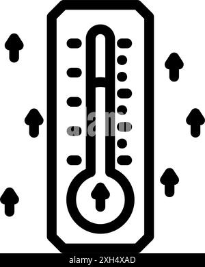 rising temperature gauge progress line icon vector illustration Stock ...