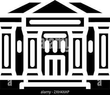 cityscape bank building glyph icon vector illustration Stock Vector ...